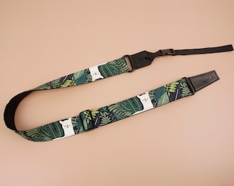 Personalized llama print ukulele strap with leather ends | soft ukulele strap | cute ukulele strap | gifts for her,