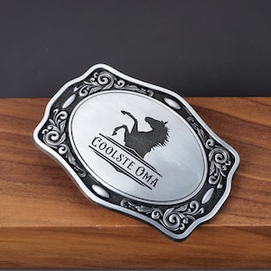 Custom vintage belt buckle with your logo or design, Western vintage cowboy belt buckle for groomsman, him image 3