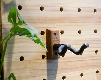 Personalized walnut guitar hanger wall mount with engraved, ukulele hanger