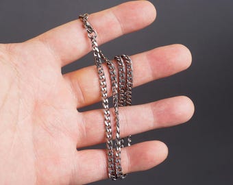Minimalist Pure Titanium Twist Chain Necklace - 4mm, 6-Side Polished, Custom Length