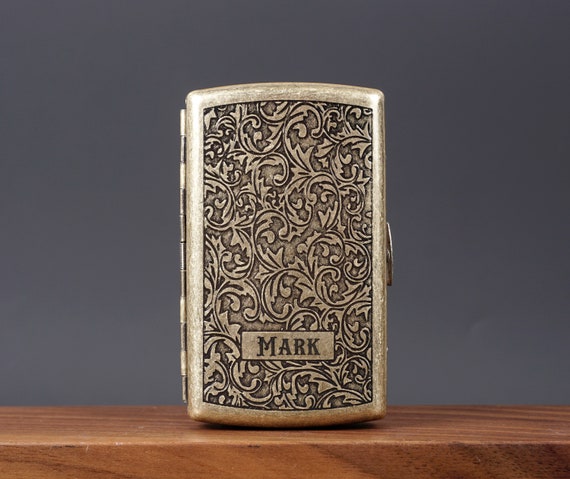 Personalized Engraved Brass Cigarette Case for 12 Cigarettes, 85mm Cigarette  Box, Metal Cigarette Holder, Father Gift, Gift for Him/her