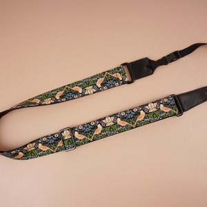 Personalized vintage ukulele strap bird ukulele strap boho ukulele strap green ukulele strap graduation gift image 1