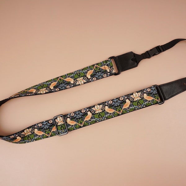 Personalized vintage ukulele strap | bird ukulele strap | boho ukulele strap | green ukulele strap | graduation gift