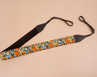 Personalized red daisy printed camera strap for canon/nikon, dslr camera strap, photography accessories,