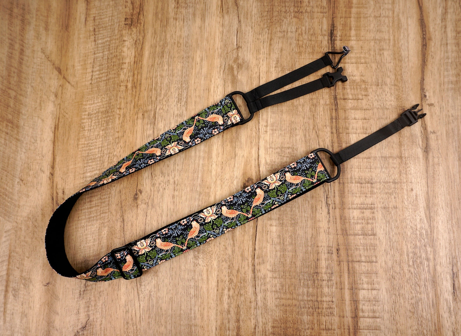 Yellow Bird Clipon Ukulele Hook Strap Vintage Ukulele Strap No Button