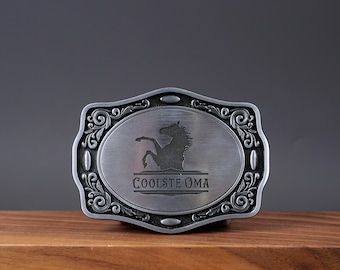 Personalized Horse belt buckle with engraved, Western vintage cowboy belt buckle for groomsman, him
