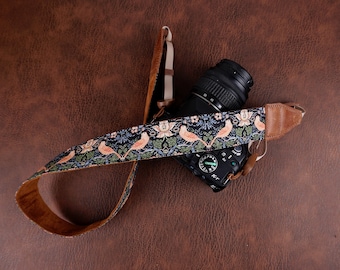 personalized quick-release vintage bird camera strap for canon/nikon/sony/fuji, mirrorless,dslr, photographer gift, adjustable camera strap