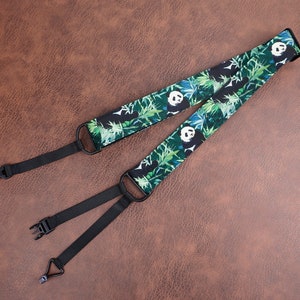 cute panda clip-on ukulele hook strap, no button, no drilling | ukulele gifts for her,