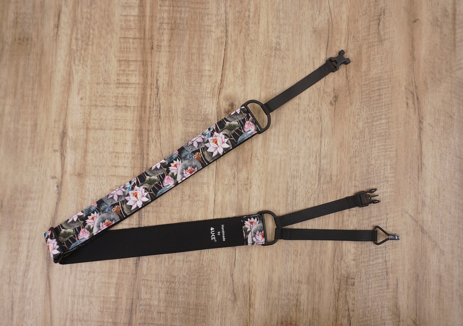 Lotus flower clip on ukulele hook strap no drill no button