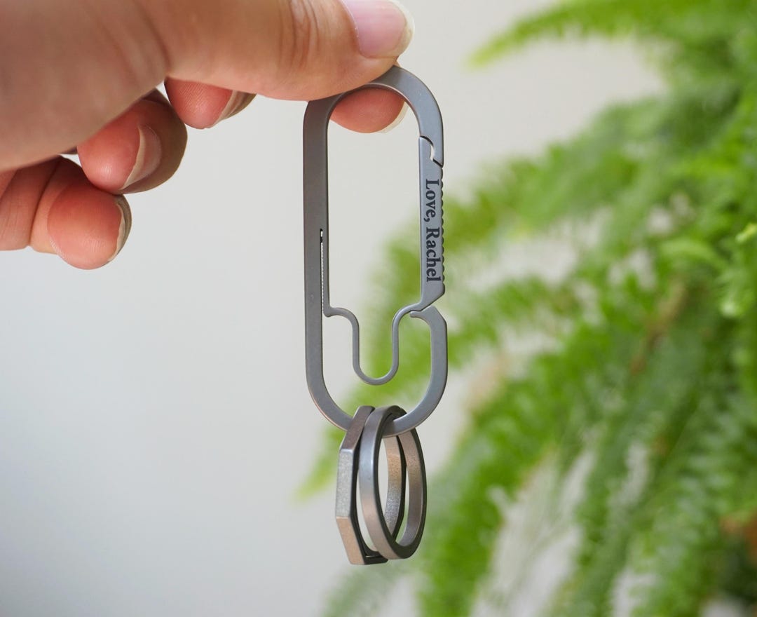 Titanium Keychain Box Personalized Engraved Titanium Keychain With Black Mark - Etsy