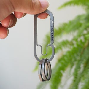 Personalized Engraved Titanium Keychain with Black mark