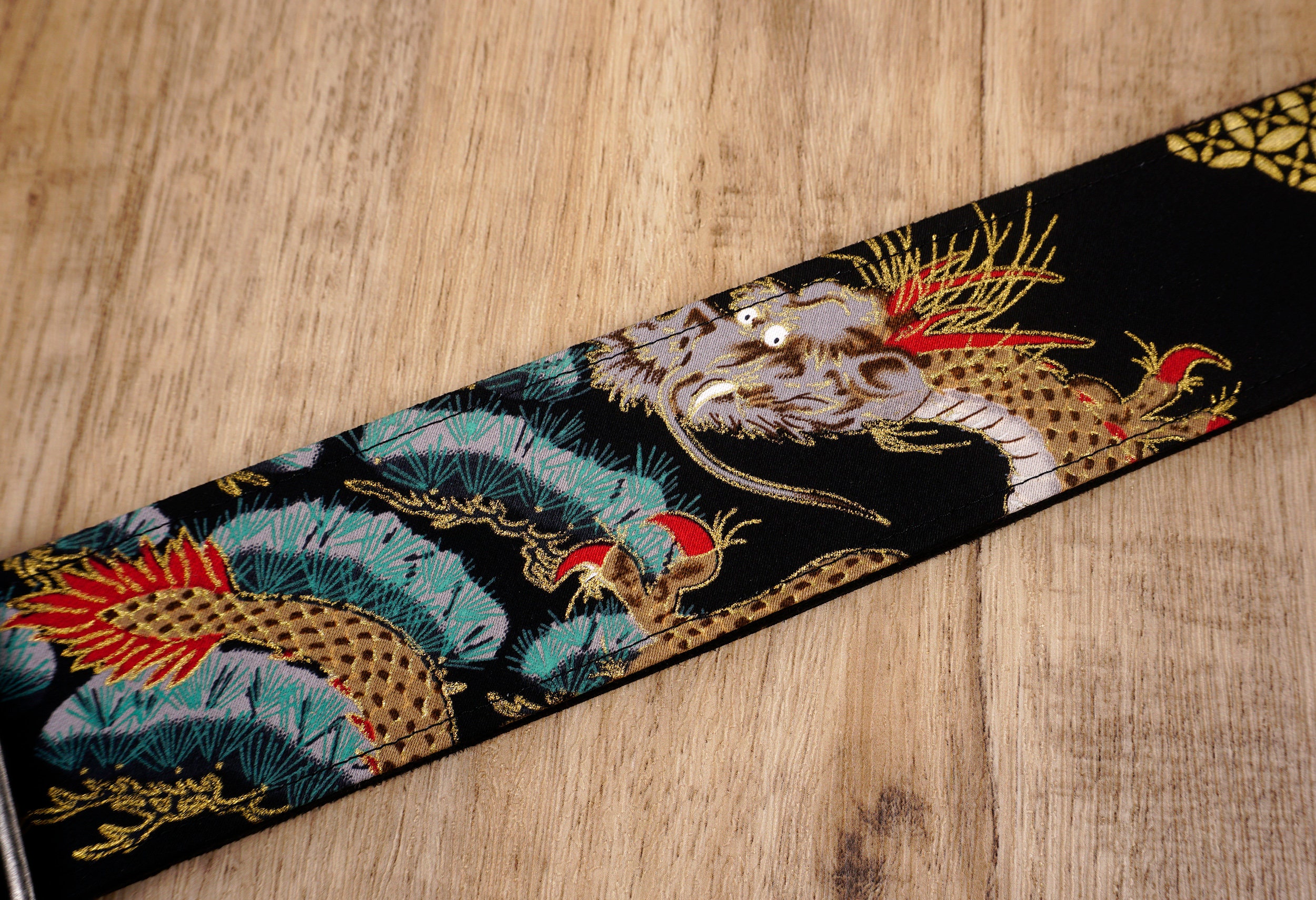 Personalized Dragon Guitar Strap With Leather Ends for Etsy