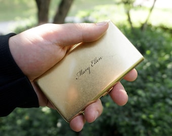 Chas. T. Kennedy No. 9 Brass Lidded Case Slim Cigarette Box Credit