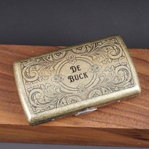 Portasigarette in ottone inciso personalizzato per 12 sigarette, scatola per sigarette vintage da 85 mm
