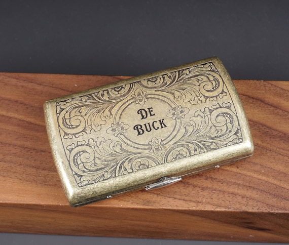 vintage cigarette case brass Personalized Engraved Brass Cigarette Case for 12 Cigarettes, 85mm Vintage  Cigarette Box
