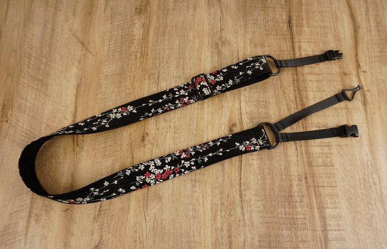 Weeping Cherry blossom floral clip-on ukulele strap with hook, no drilling,no button, mothers day gift image 3