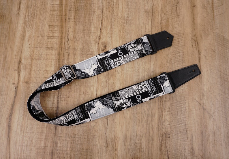 Personalized Japan beauty guitar strap with leather ends on Etsy