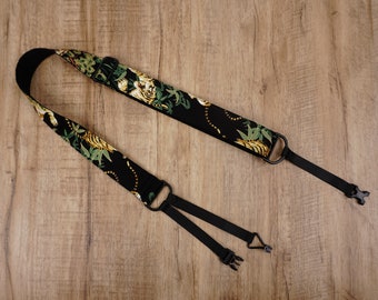 tiger clip on ukulele strap with hook, no drilling, no button, graduation gift