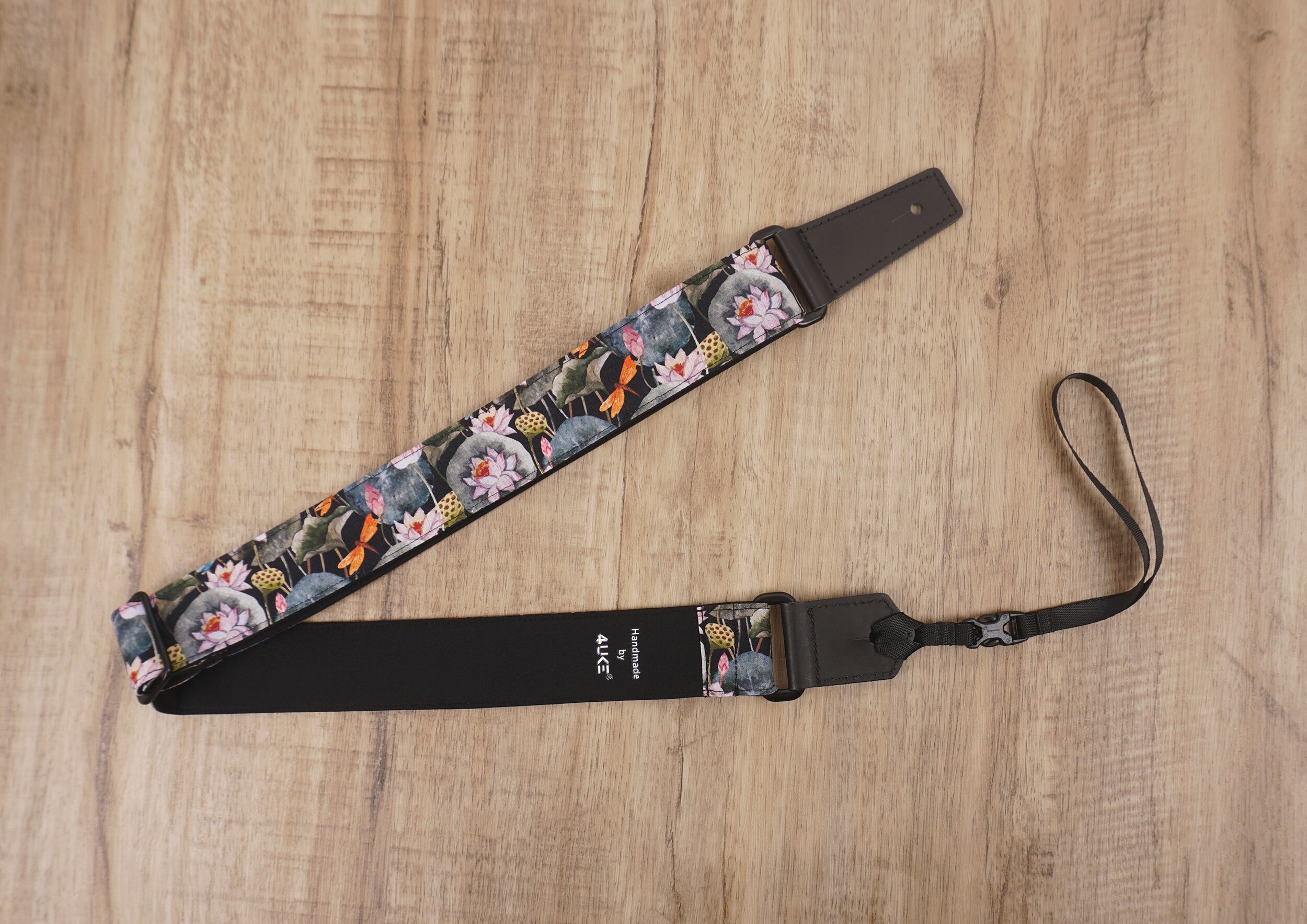 Personalized Lotus Flower Ukulele Shoulder Strap With Leather Etsy