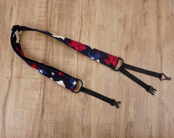 American flag clip on ukulele hook strap, no drill, no button,