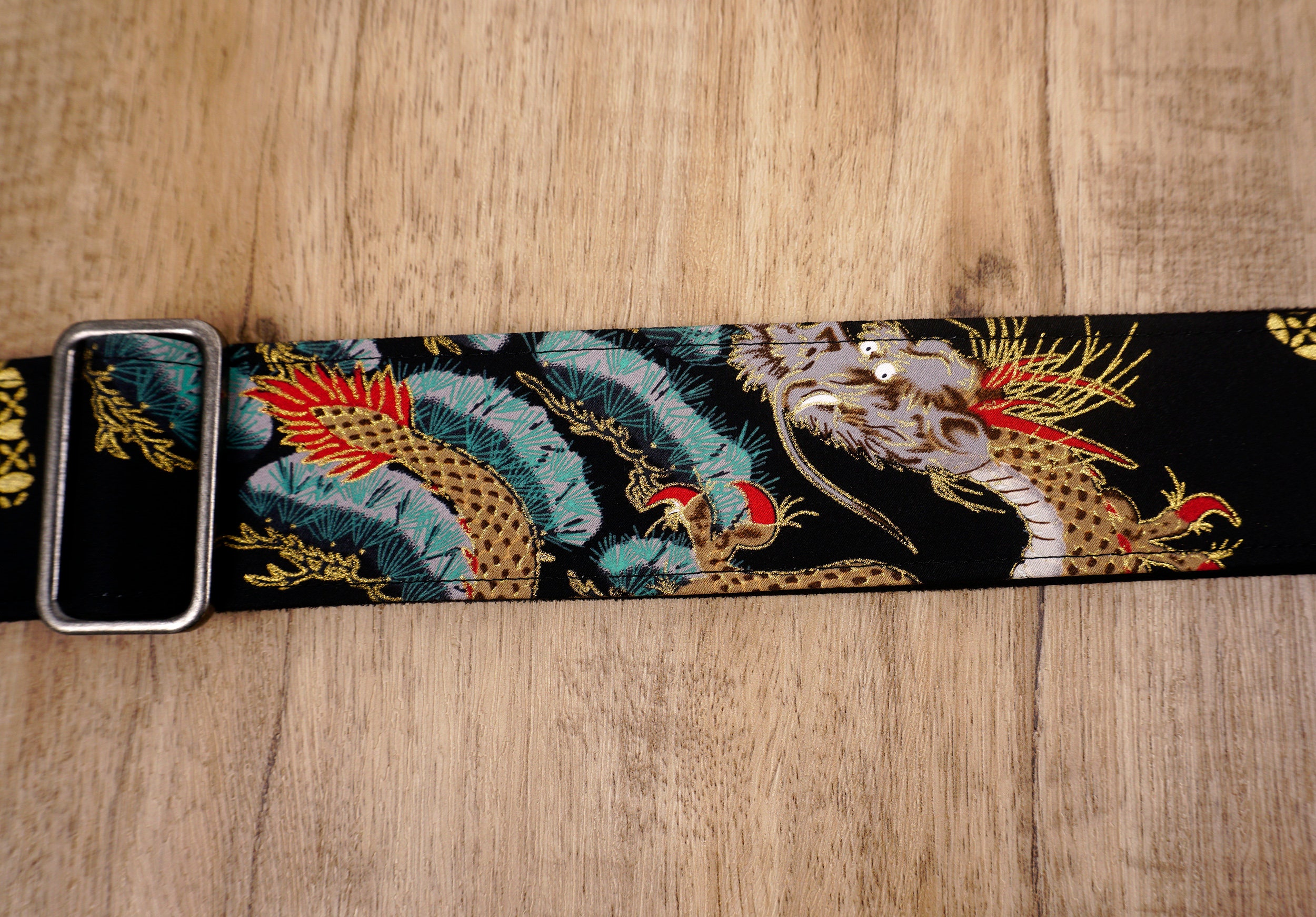 Personalized Dragon Guitar Strap With Leather Ends for Etsy