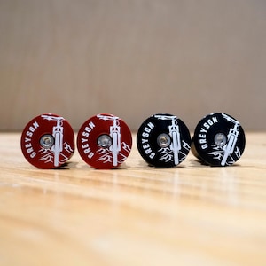 Personalized Engraved Bike Handlebar End Plugs – Black, Red & Rainbow