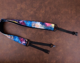 blooming clip on ukulele strap with hook, no drill, no button