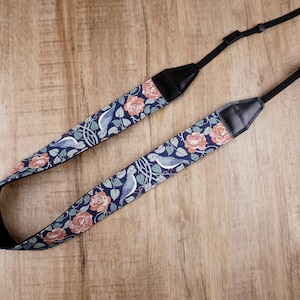 personalized handmade quick-release vintage floral bird camera strap for canon/nikon/sony/fuji/ricoh/pentax/panasonic, dslr camera strap
