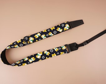 Alça de ombro personalizada para ukulele com estampa Shiba Inu,