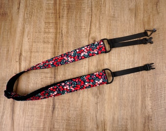 red berry clip on ukulele hook strap no drill, no button,  valentines day gift