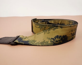 camo guitar strap | camouflage guitar strap | cool guitar straps | leather ends guitar strap | comfort guitar strap, graduation gift