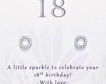 18th Birthday Gift Girl, 18th Sterling Silver Earrings Gift for Her, 18th Jewellery for Girl, 18th Gifts for Daughter, 18 Gifts for Girls