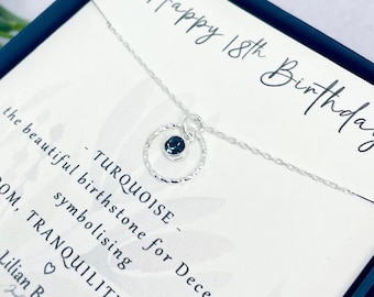 Sterling Silver 18th Birthday Necklace with Birthstone