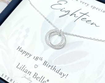 18th Birthday Gift for Her, Silver Necklace 18 Gift for Daughter, Granddaughter 18 Birthday Gifts for Girls, 18th Jewellery, 18th Jewelry