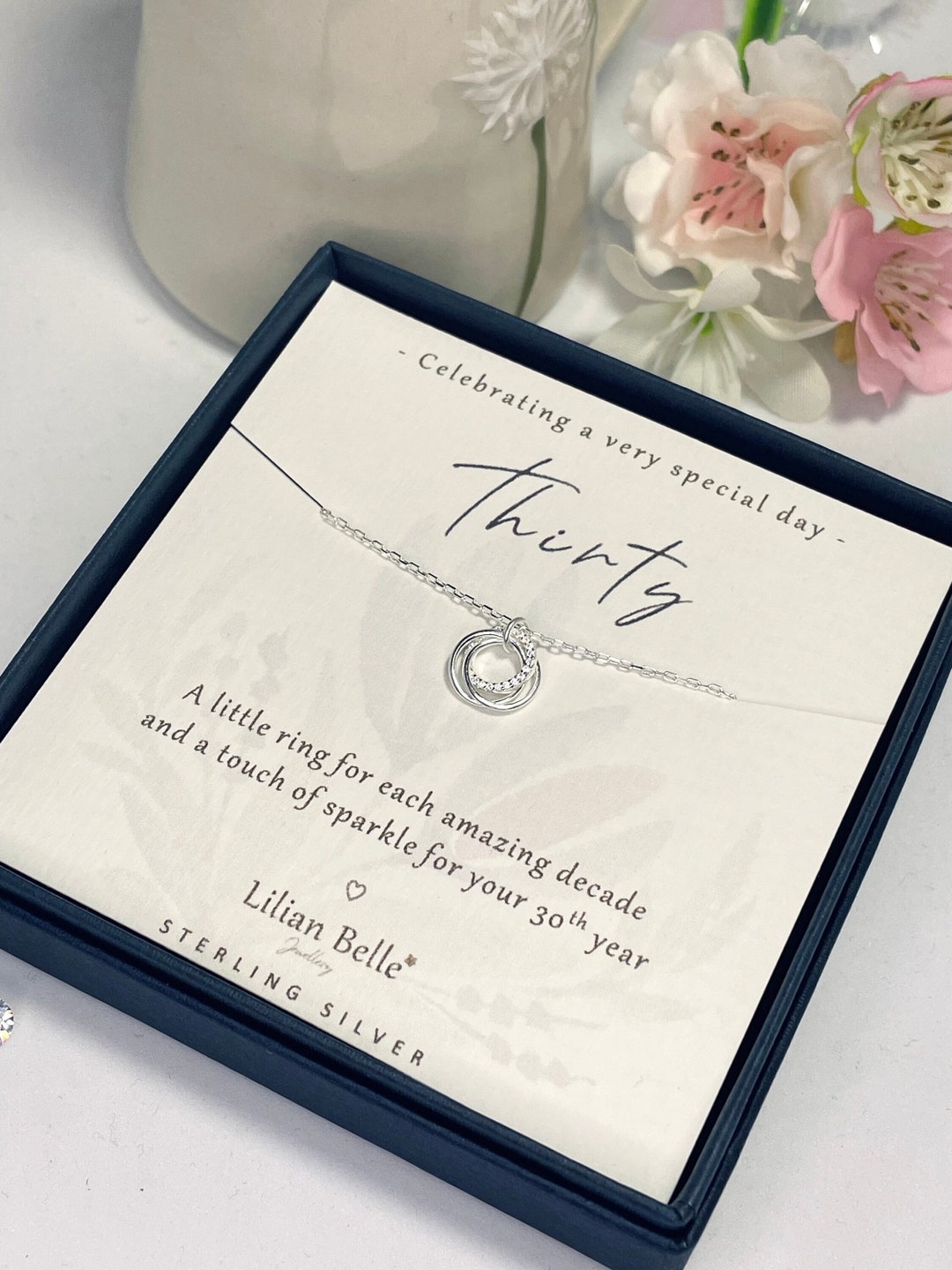 Sterling Silver 3 Rings for 3 Decades 30th Necklace Gift for Etsy