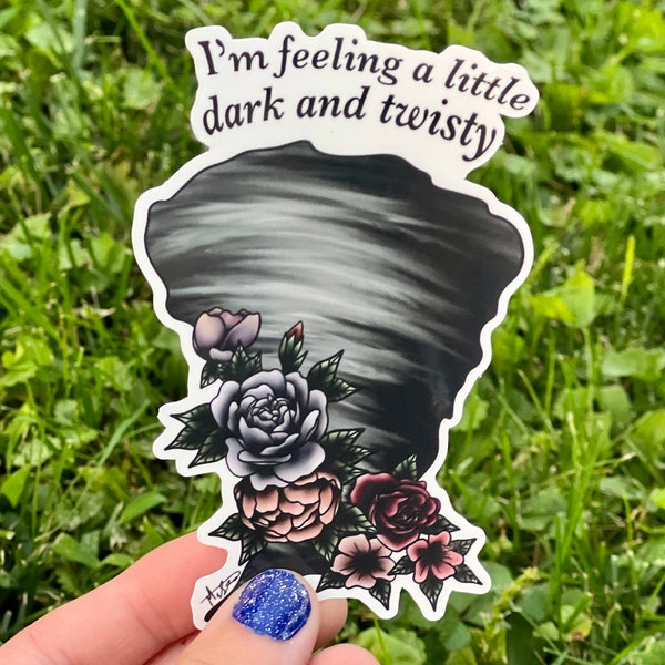 Dark & Twisty | Mental Health | Mood | Sticker for water bottle | Car Stickers | laptop stickers | Dark Humor Stickers | Waterproof Sticker