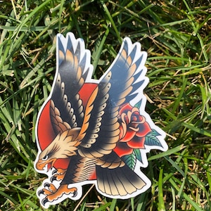 American Traditional Eagle Sticker: Waterproof Vinyl Decal