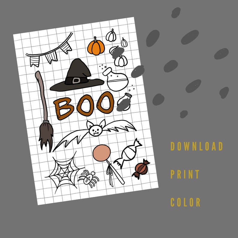 Printable PDF Halloween Coloring Pages, Printable Halloween Posters
