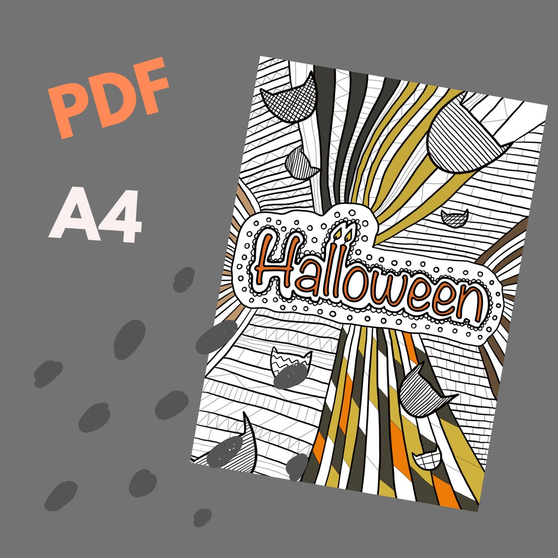 Printable PDF Halloween Coloring Pages Printable Halloween - Etsy