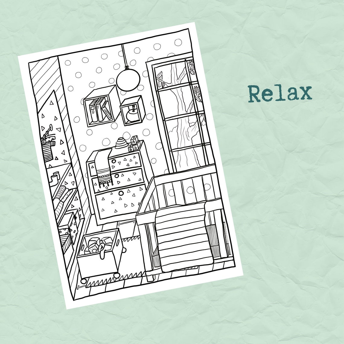 Nurseries Coloring Pages Set of 5 Coloring Pages for Adults Etsy