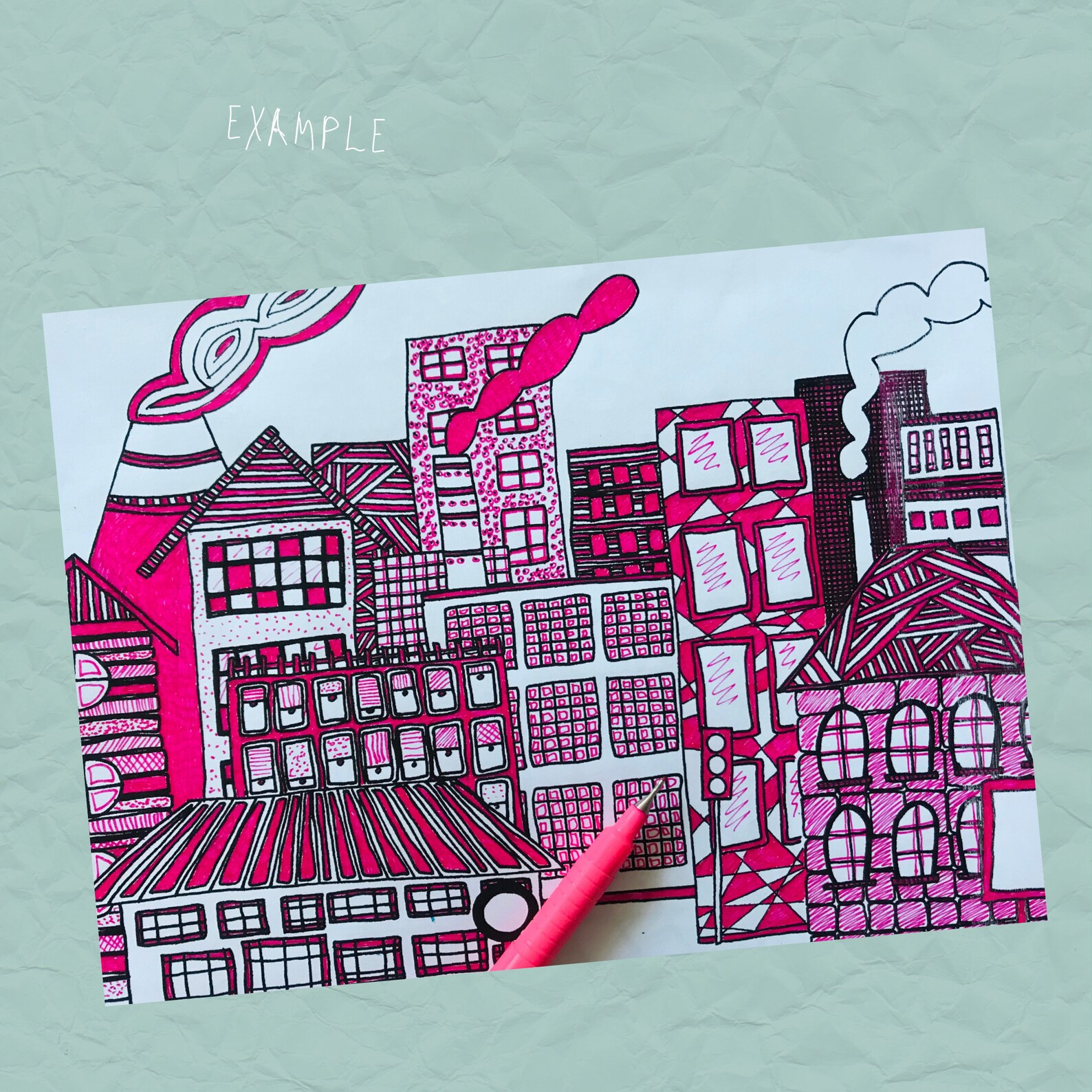 City Buildings Coloring Sheets Printable Coloring Pages Set - Etsy