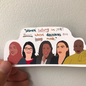 AOC Squad Sticker with Kamala Harris; Ayanna Pressley; Ilhan Omar; Rashida Tlaib; Alexandria Ocasio-Cortez