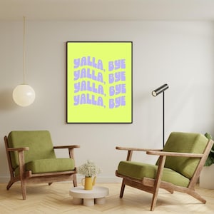 Yalla Wall Art | Digital Print | Dopamine Color | Printable Wall Art | Retro Gallery Art | Gallery Wall Art | Color Pop | Instant Download
