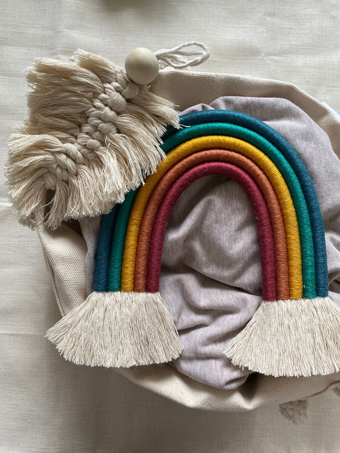 Rainbow Pendant Macramé Rainbow Etsy Denmark