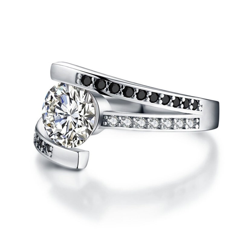 Simple Dainty Ring Zirconia Gemstone Ring Spinel Engagement Ring Sterling Silver Twist Ring Genuine 925 Sterling Silver Wedding Ring
