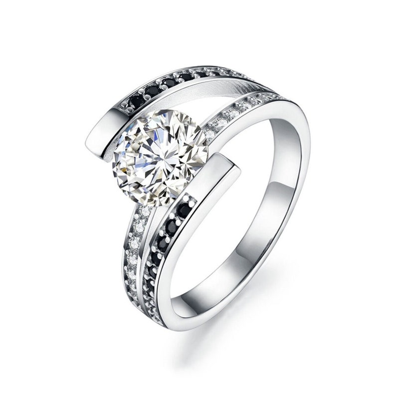 Simple Dainty Ring Zirconia Gemstone Ring Spinel Engagement Ring Sterling Silver Twist Ring Genuine 925 Sterling Silver Wedding Ring