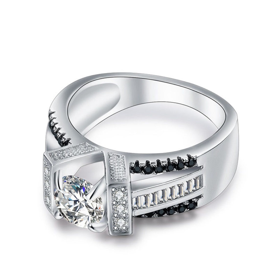 Zirconia Statement Ring 0.75 Ct Wedding Eternity Band Ring