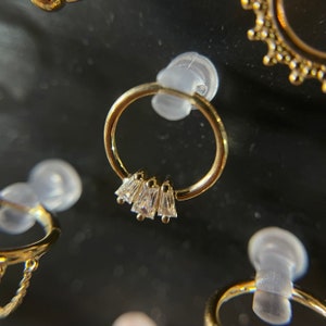 Buddha Jewelry Organics - Gemma Trois Seam Ring - Yellow Gold CZ