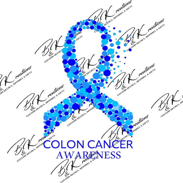 Colon cancer awareness ribbon