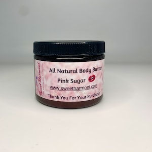 Manteiga corporal totalmente natural com açúcar rosa